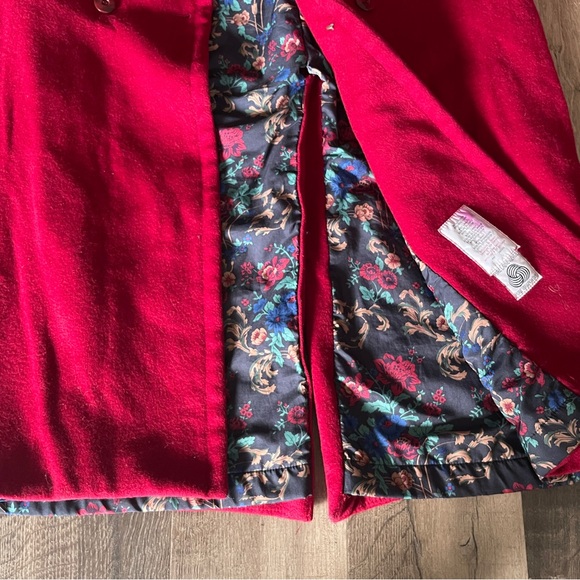 Vintage London Fog Red 100% Wool Lined Trench Coat Size 12-M - Picture 11 of 16